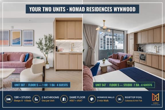 2 Units on One Floor for 8 · Wynwood Rooftop Pool - Image 1