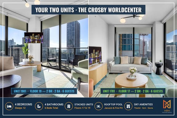 4BR/4BA 2-Unit Combo for 12 · Rooftop Pool + Views - Image 1