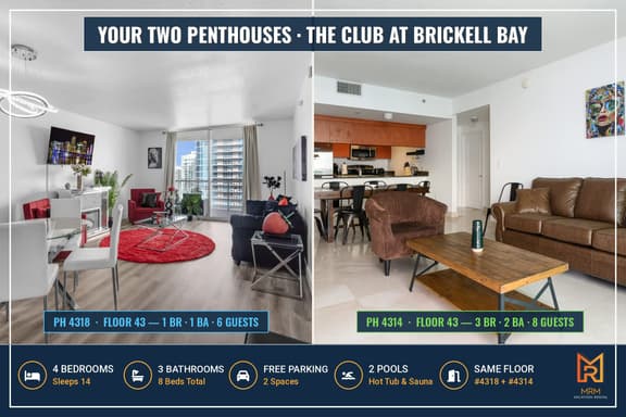 2 Penthouses Sleeps 14 · Brickell, Free Parking - Image 1